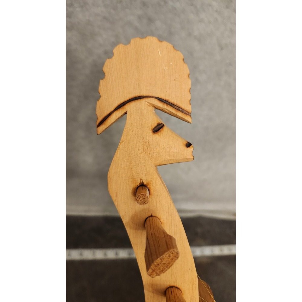Mexican Violin Primitive Art Hand Carved Wooden Folk Art Decorative Instrument - Picture 7 of 10